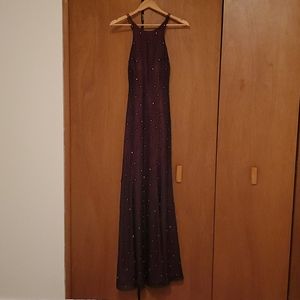 Black with fuchsia lining evening dress